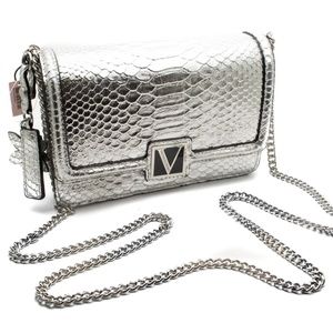 NWT Victoria’s Secret Silver Animal Print Silver Handbag